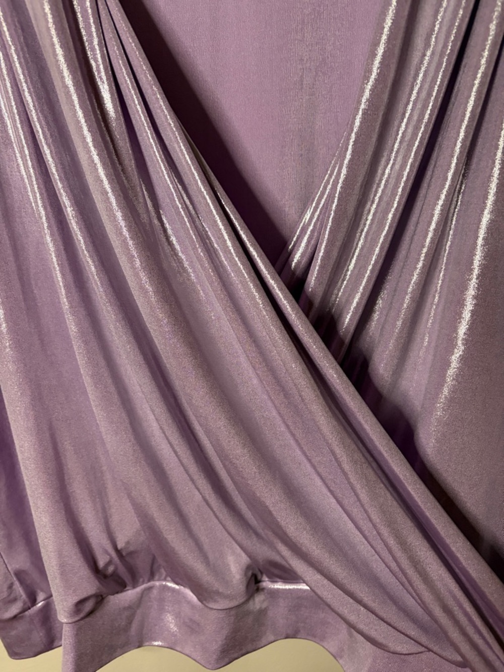 INC International Concepts Shimmery Lavender Draped V-Neck Tank - Picture 3 of 5